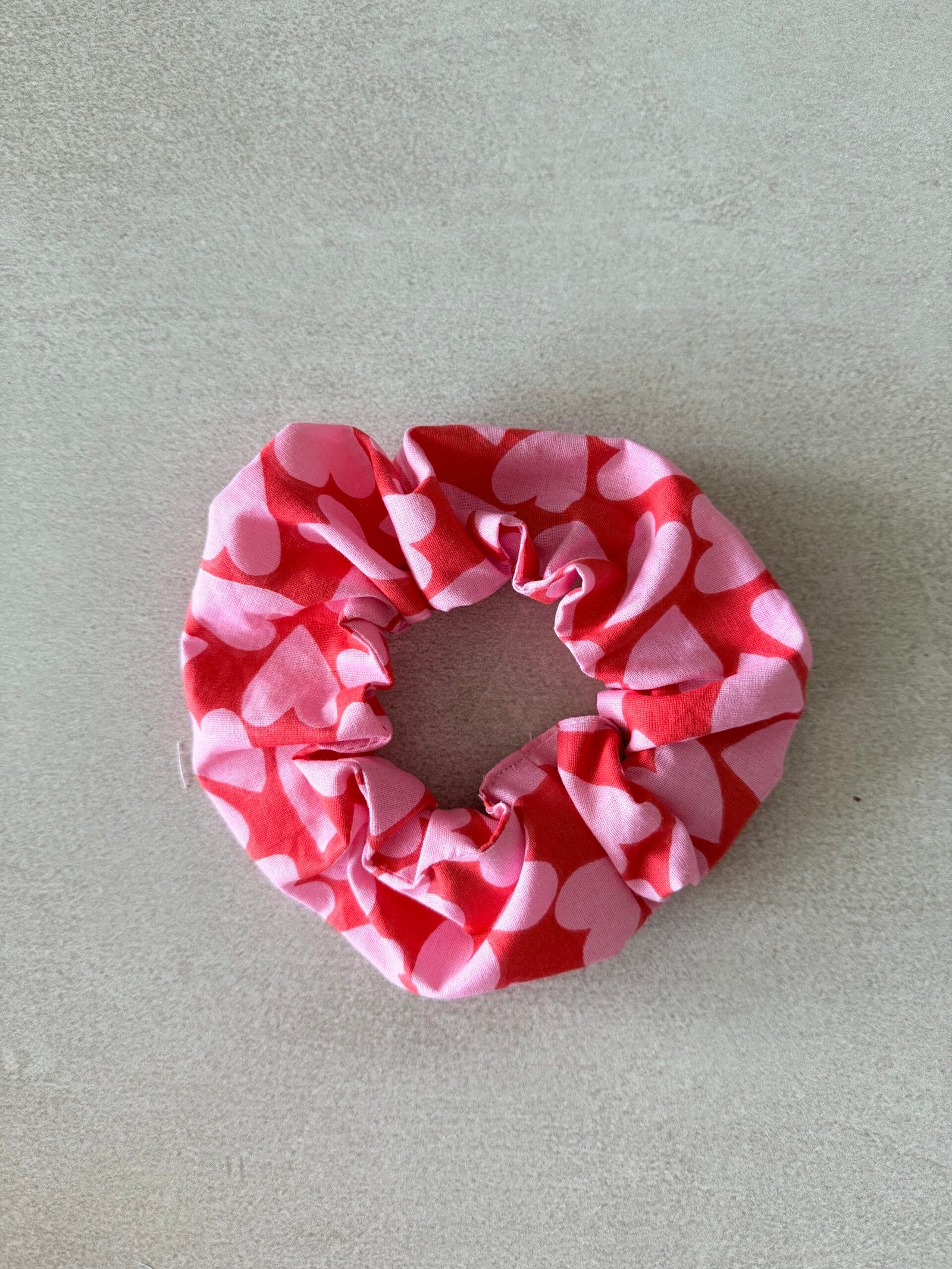 Chouchou cœur rose en coton