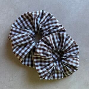 Chouchou vichy marron en coton OEKO-TEX®