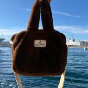 Mini Sac en fausse fourrure marron chocolat